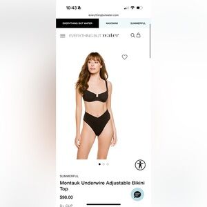 NWT - Summerful Montauk Underwire Adjustable Bikini Top